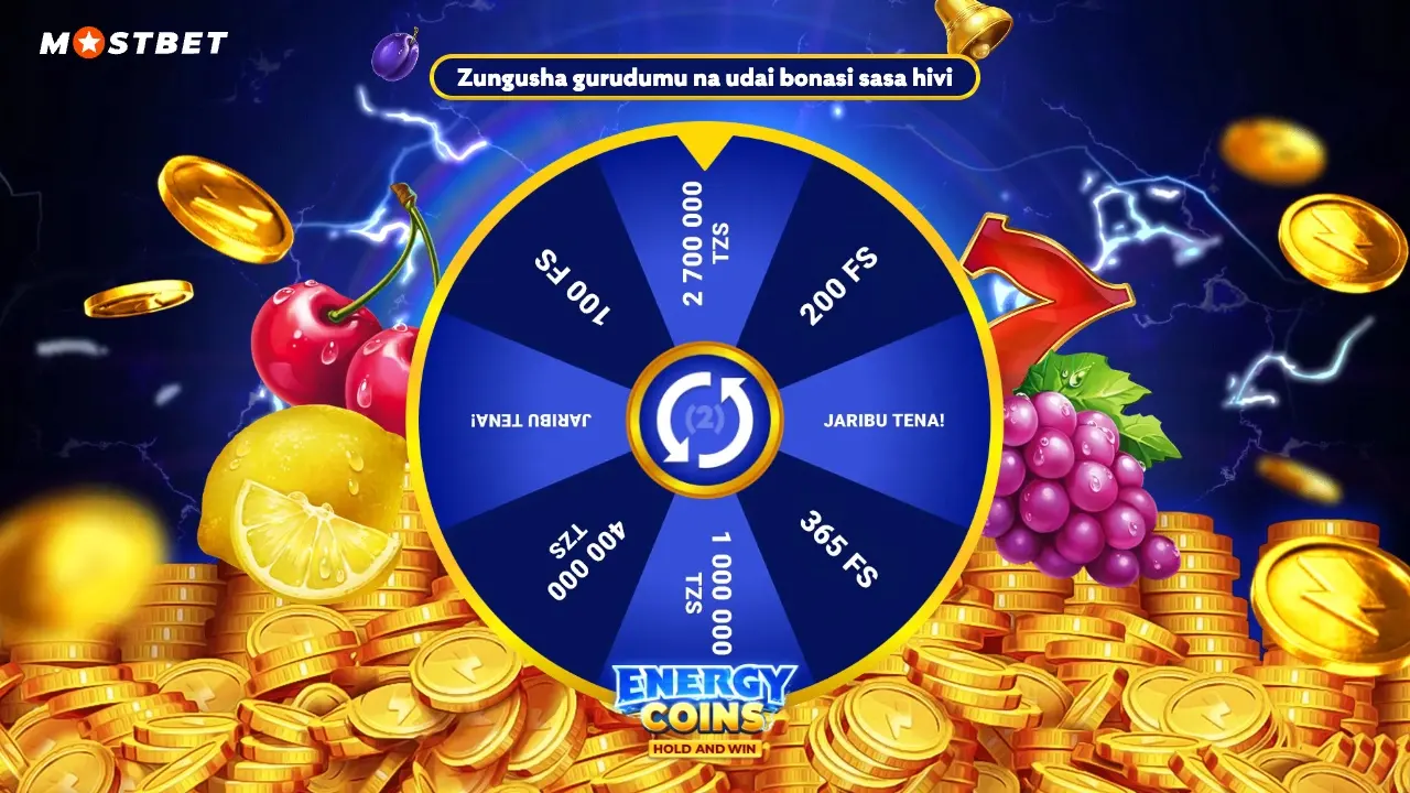 Gurudumu la bonasi la Mostbet kwenye sloti Energy Coins